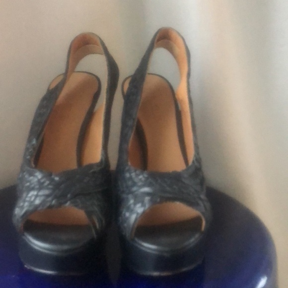 L.a.m.b. Lamb Gwen stefani Keaton braided leather platform sling back stiletto - Picture 7 of 16